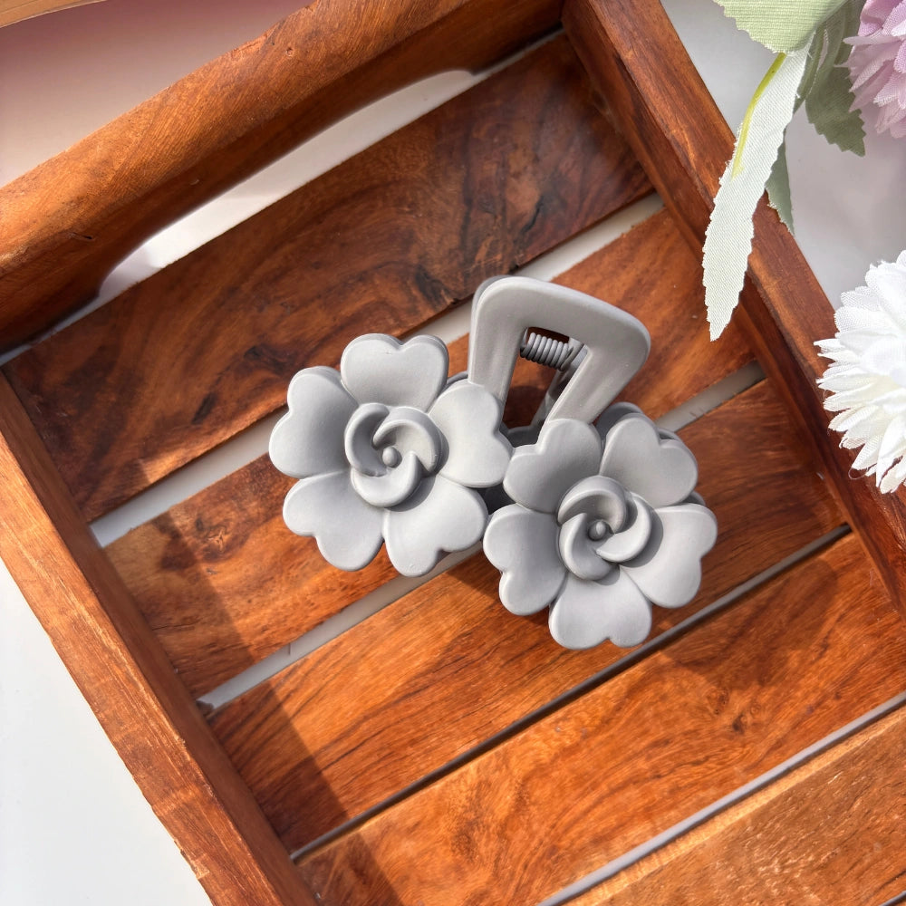 Double Bloom Rose Hair Claw – Large
