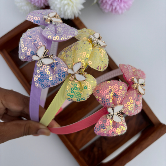 Sequin Butterfly Bow Headband