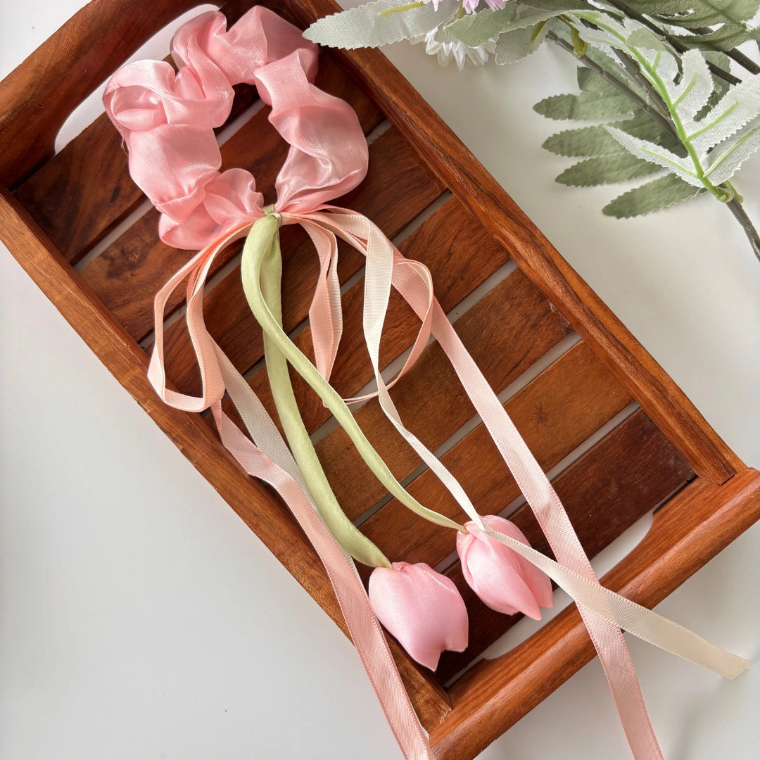 Tulip Ribbon Scrunchie