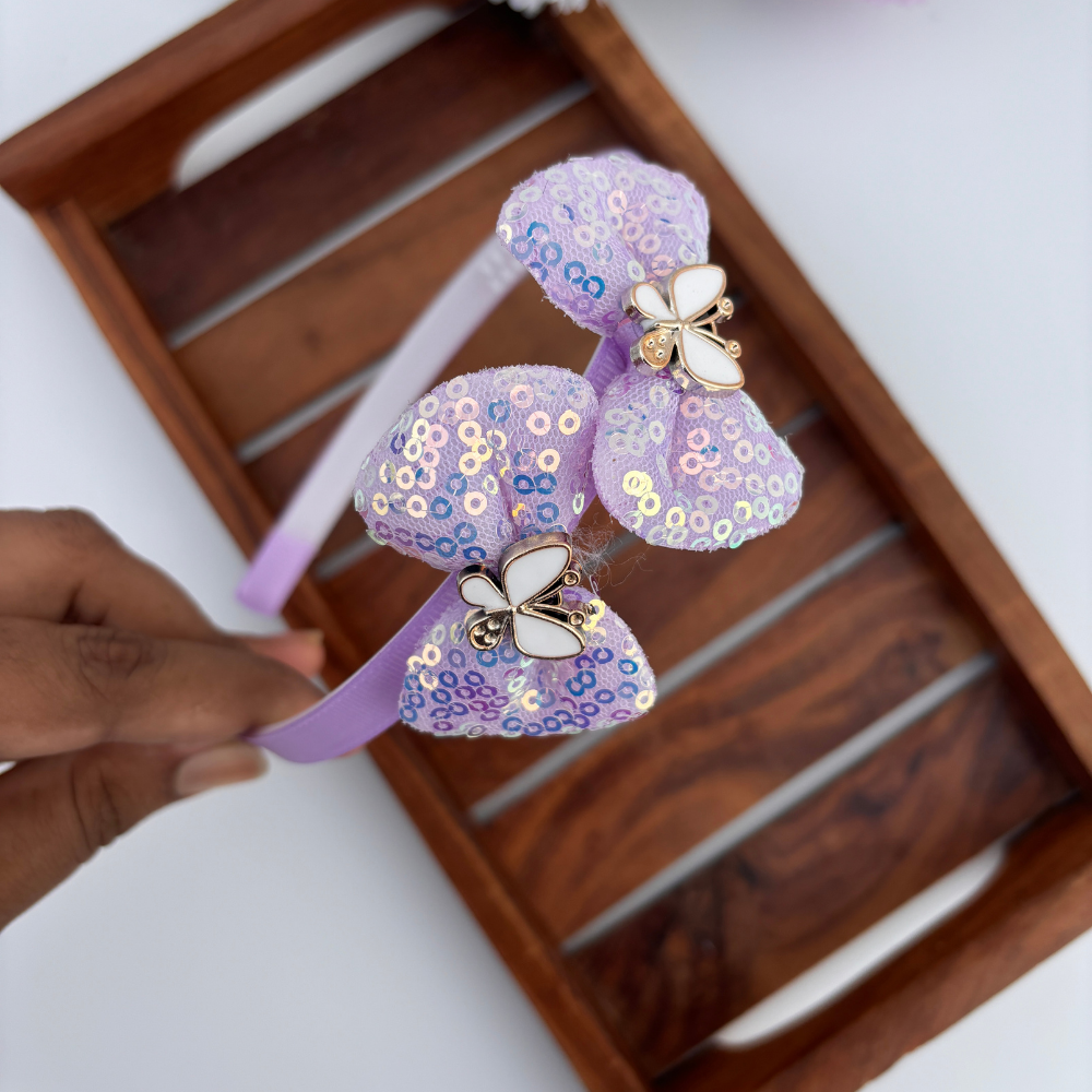 Sequin Butterfly Bow Headband
