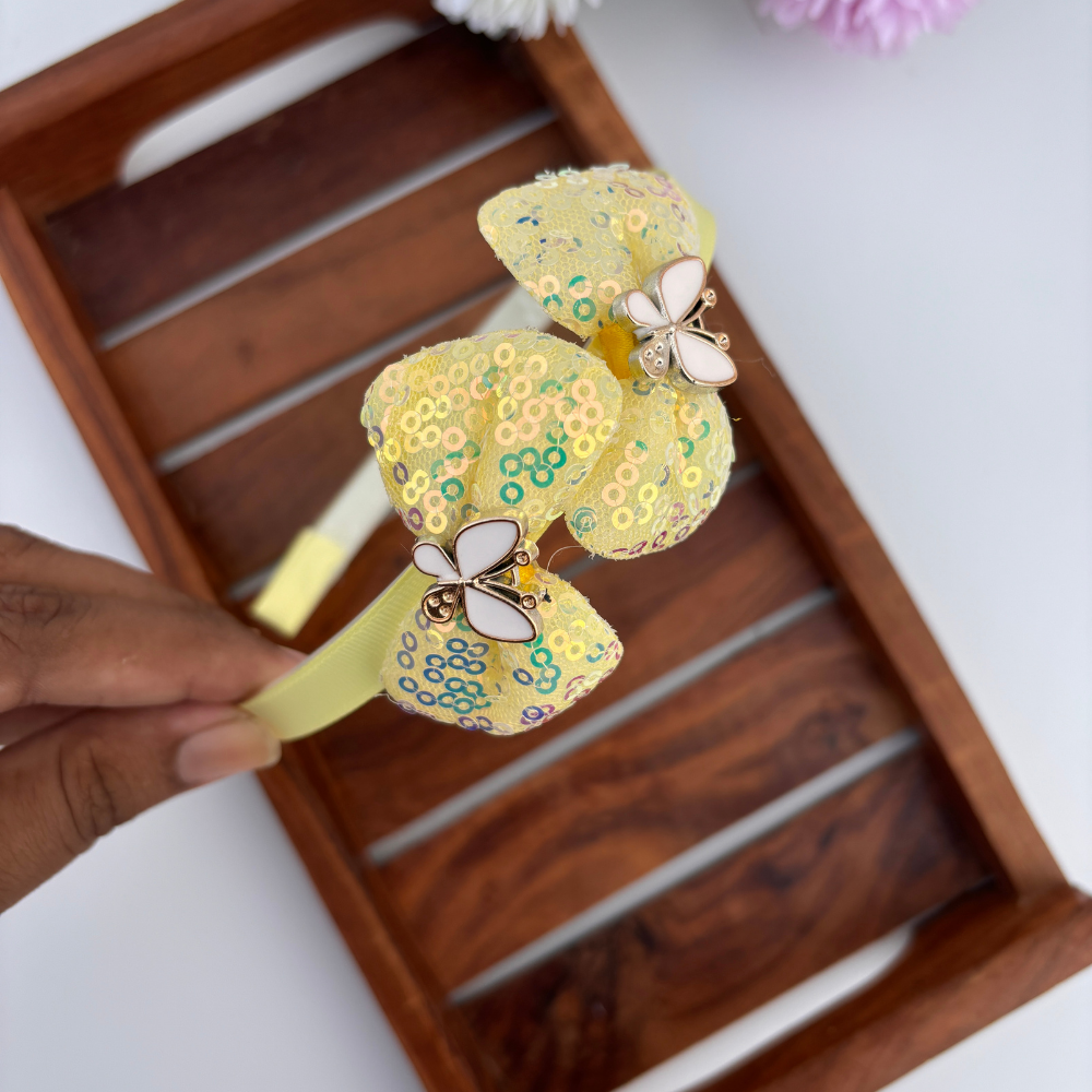 Sequin Butterfly Bow Headband