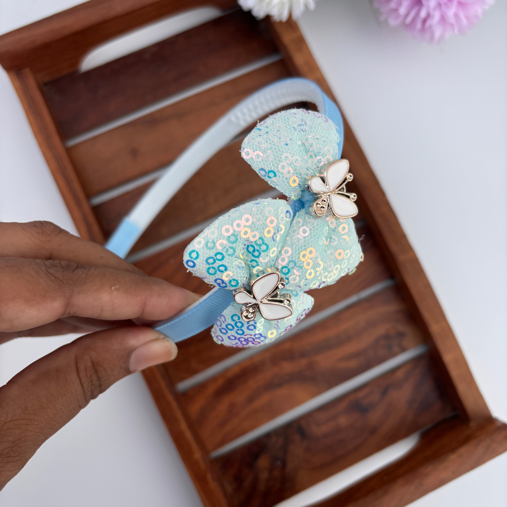 Sequin Butterfly Bow Headband
