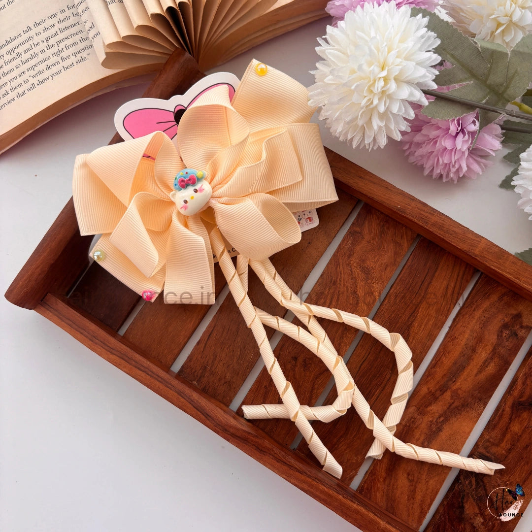 Kawaii Twirl Ribbon Bow Clip