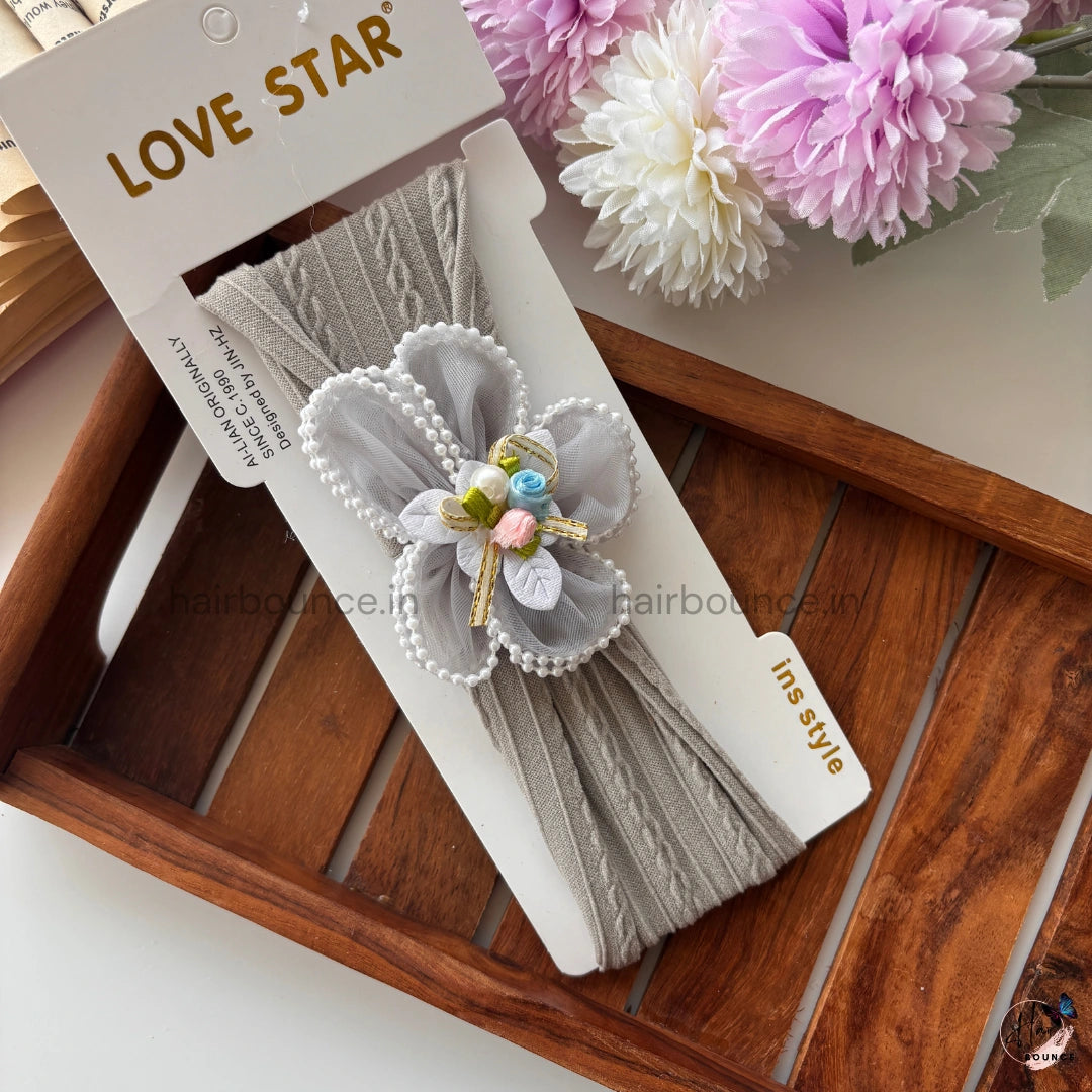 Pearl Blossom Newborn Baby Headband