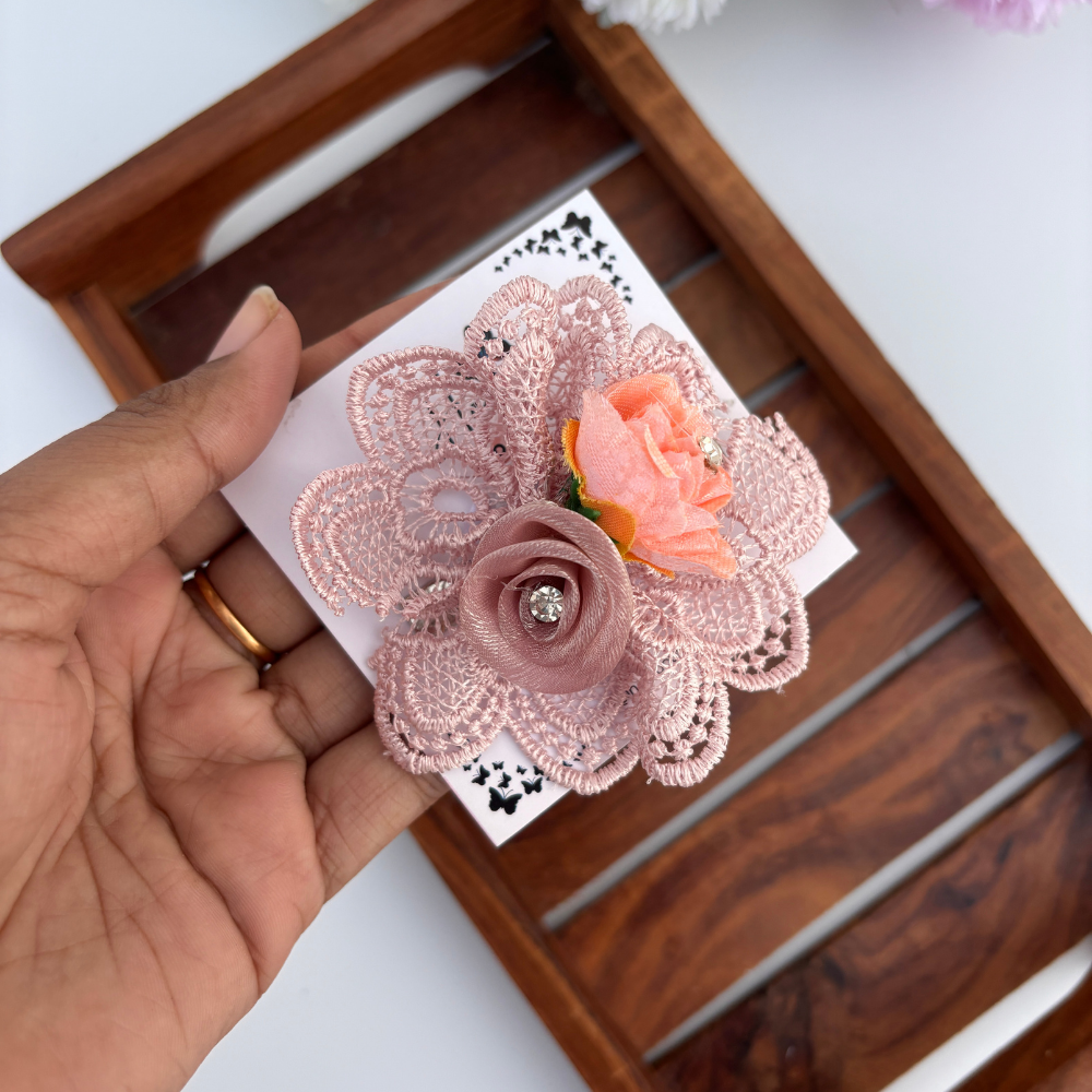Vintage Lace Rose Clip