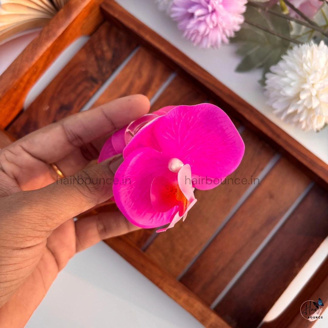 Velvet Orchid Bloom Hair Claw - Medium