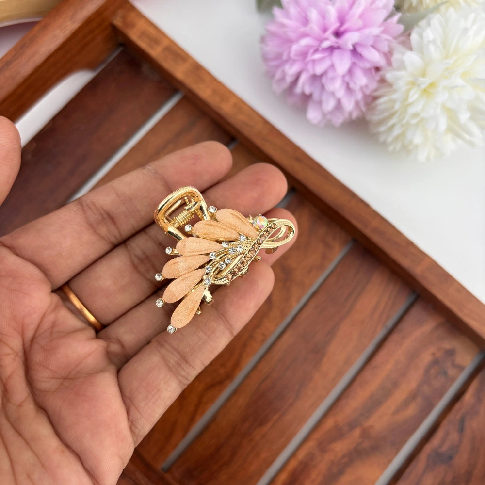 Premium Metal Knot Leaf Hair Claw - Medium