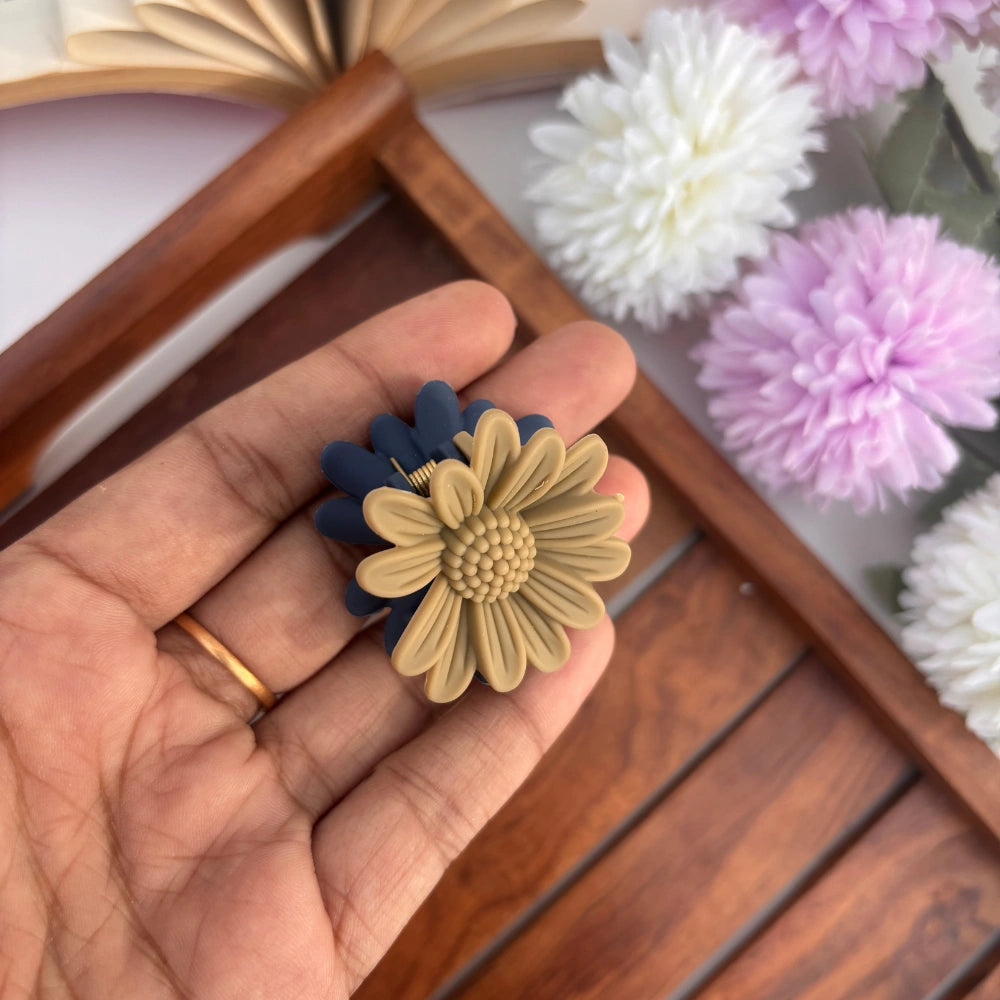 Dual Colour Sunflower Hair Claw - Small