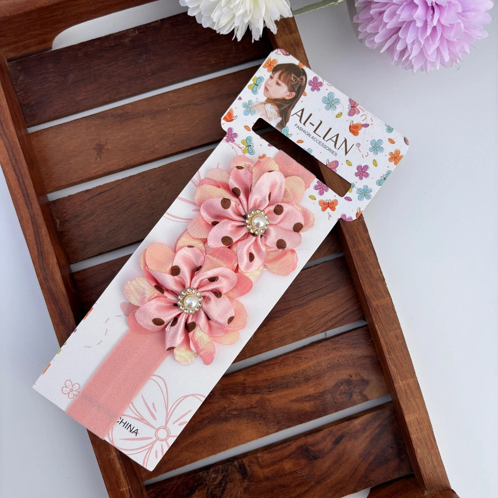 Dotted Double Flower Newborn Headband