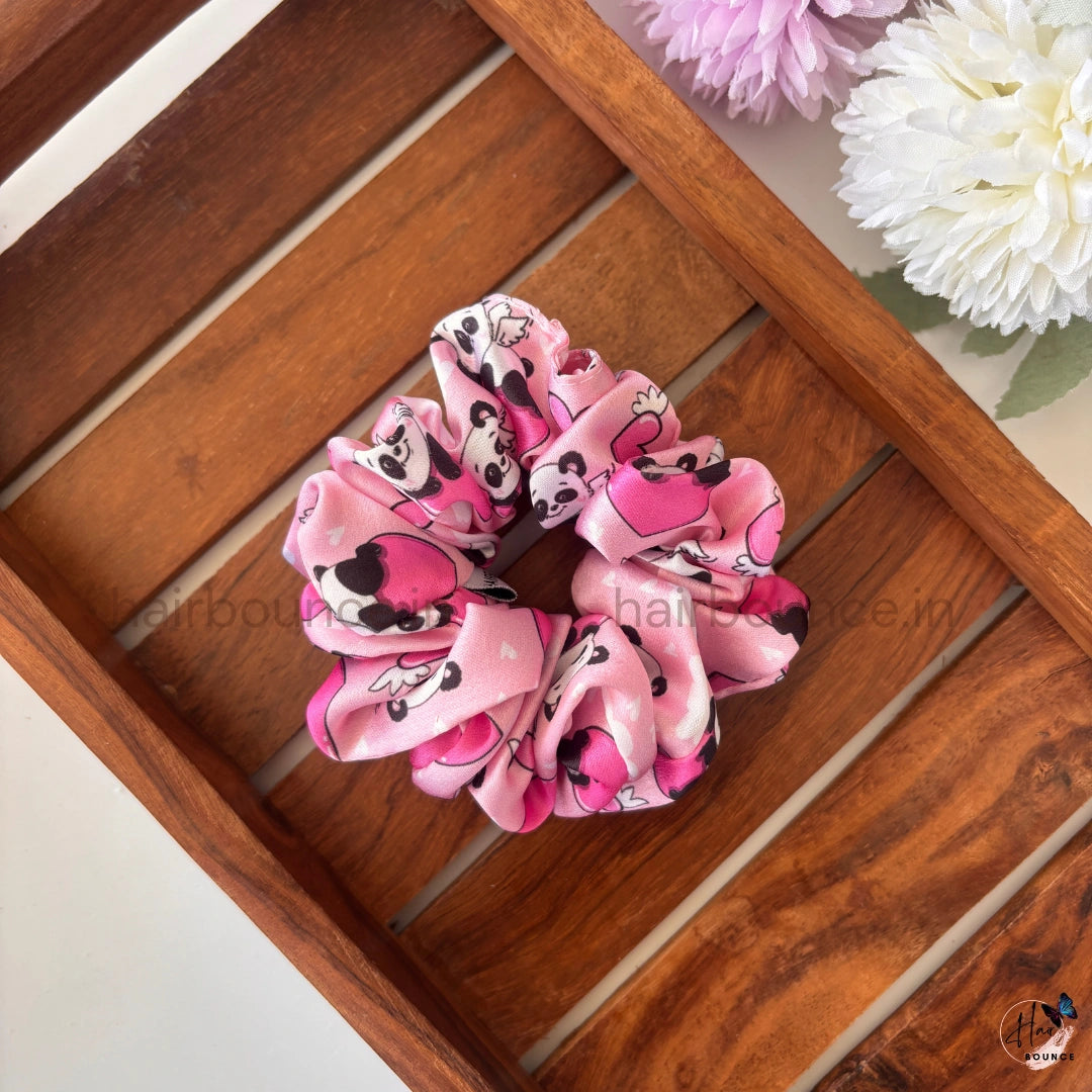 Panda Love Satin Scrunchie - Regular