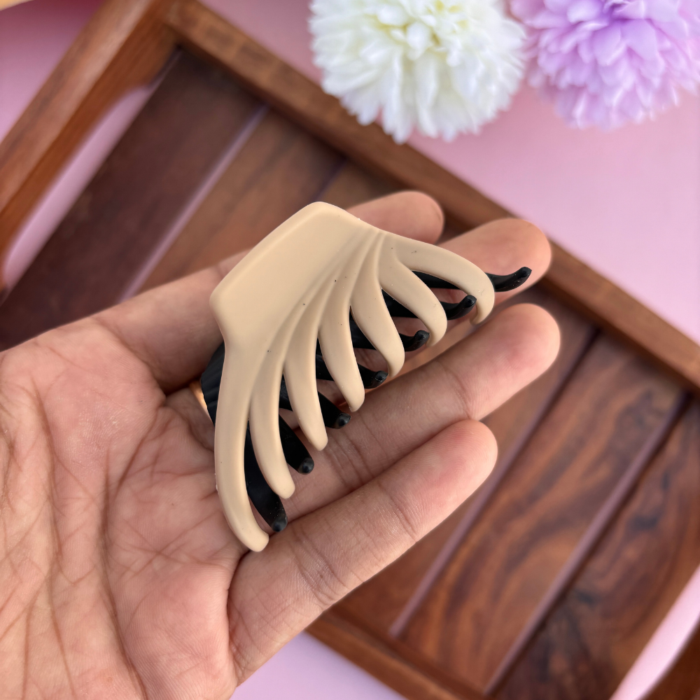 Dual Colour Lined Hair Claw - Medium