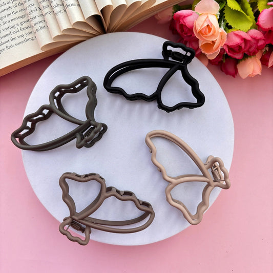 Outline Butterfly Coated Hair Claw - Medium