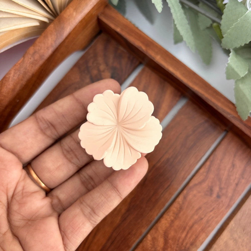 Light Shades Matte Hibiscus Flower Hair Claw - Small