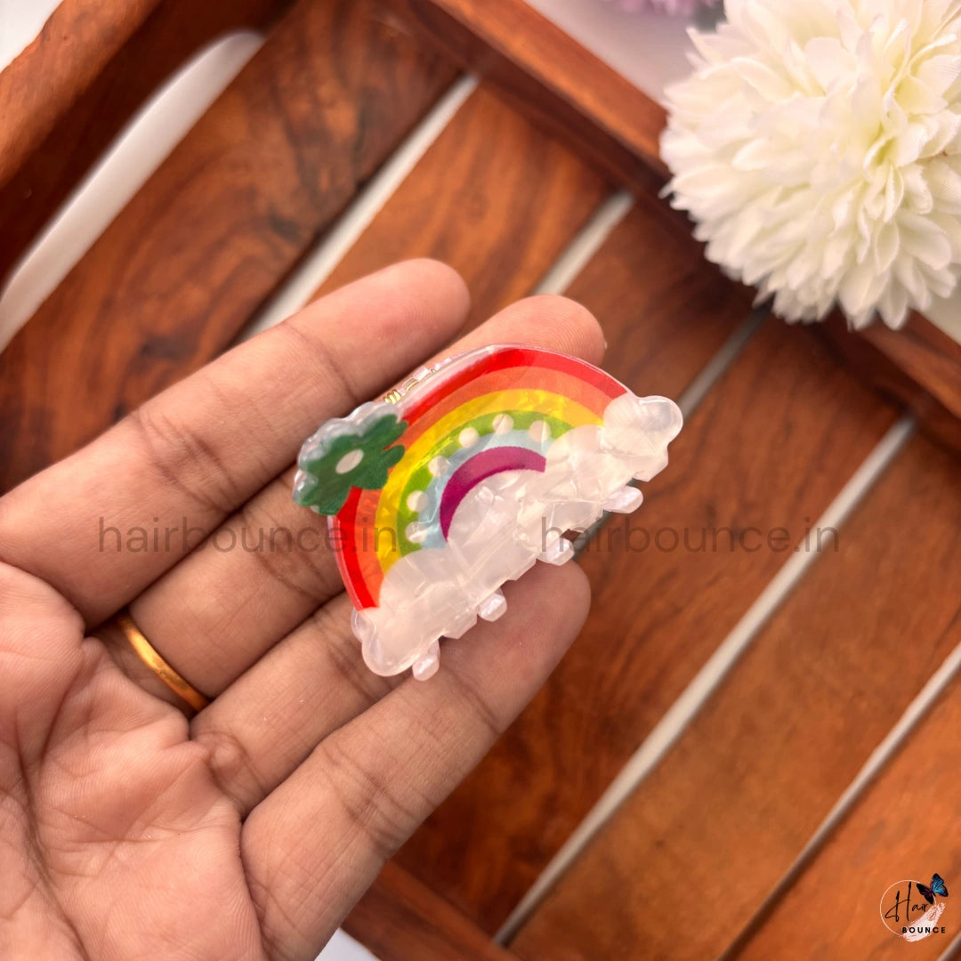 Rainbow & Cloud Hair Claw - Medium