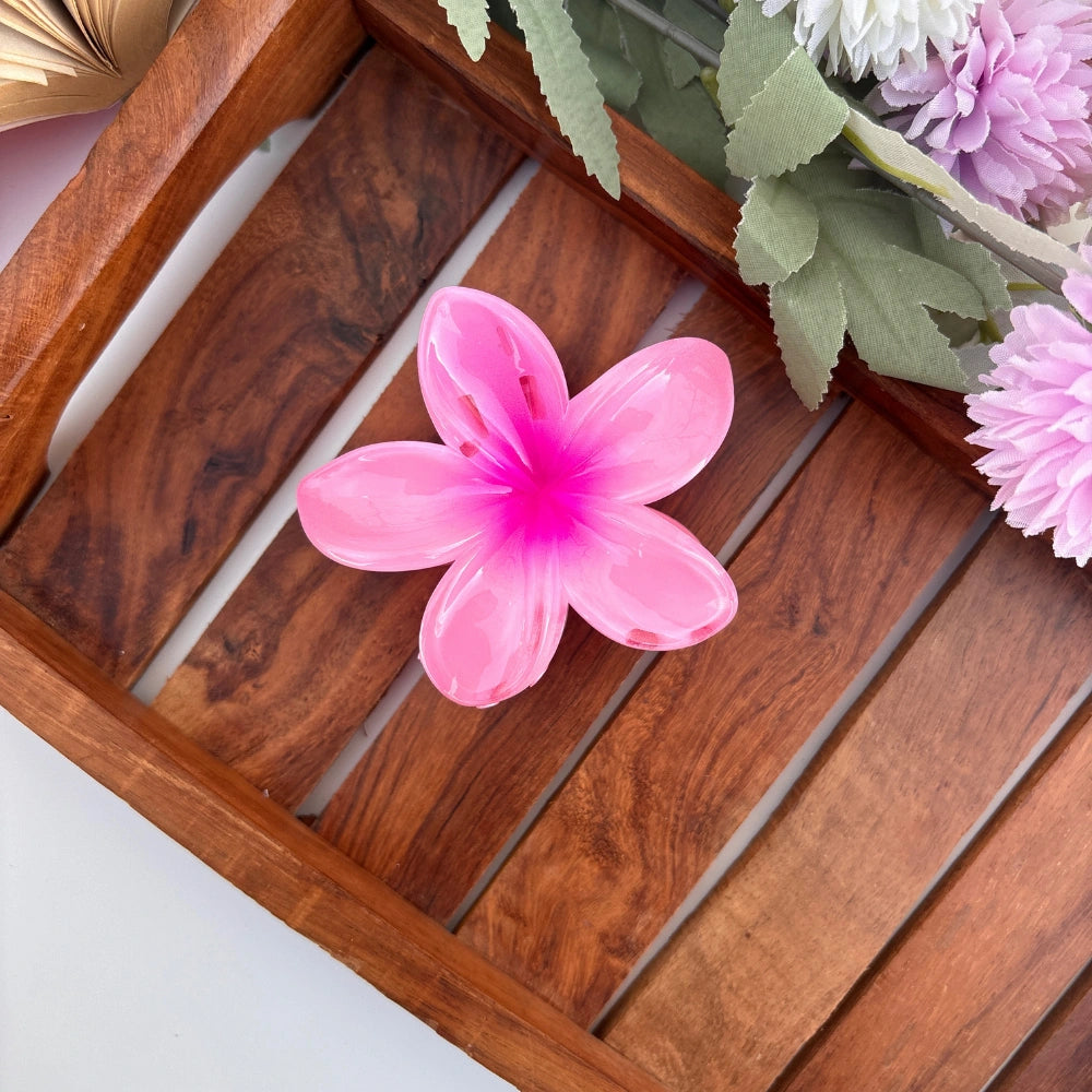 Glossy Lilly Flower Hair Claw - Large