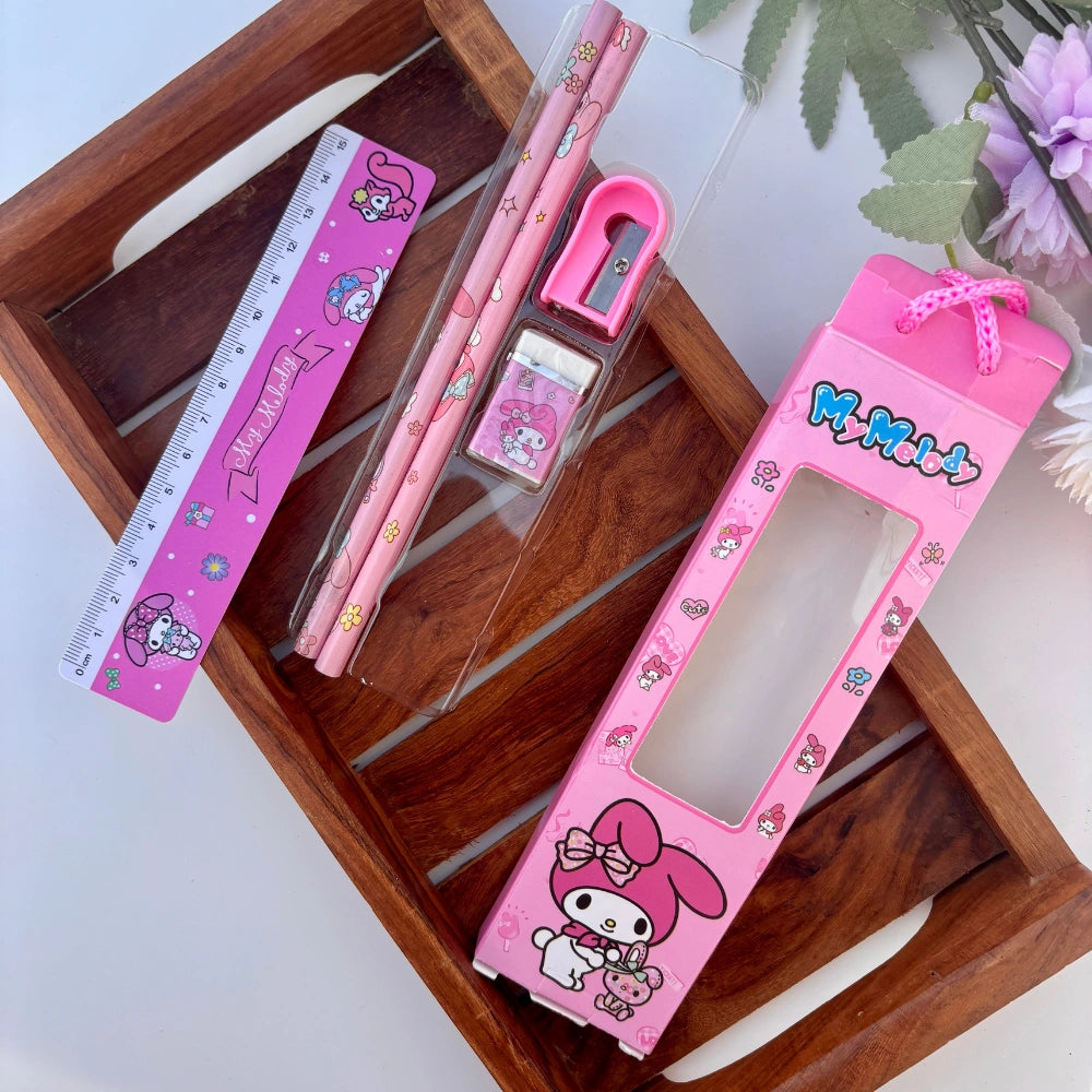 🎀 My Melody Stationery Set – 5 Pcs