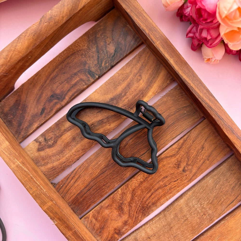 Outline Butterfly Coated Hair Claw - Medium