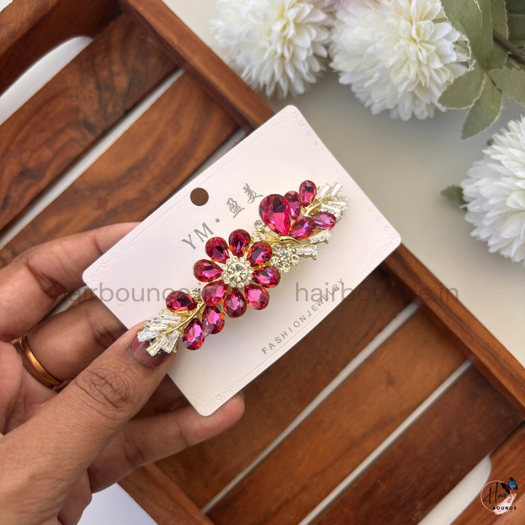 Regal Crystal Bloom Center Hair Clip