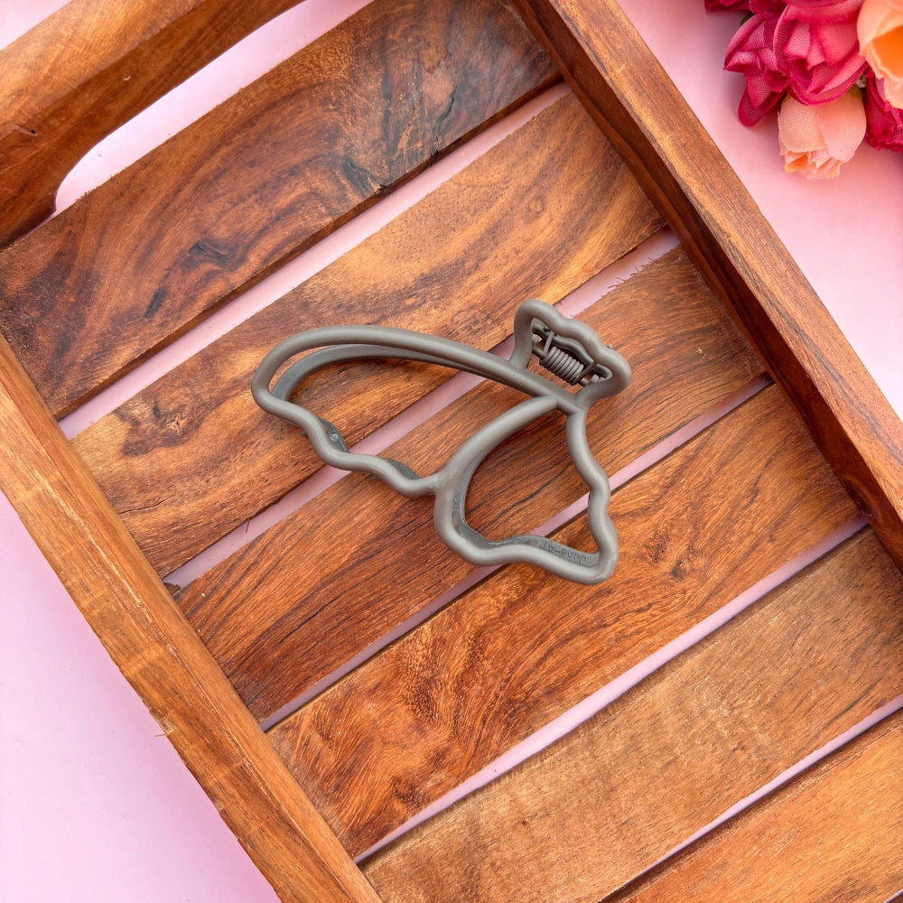 Outline Butterfly Coated Hair Claw - Medium