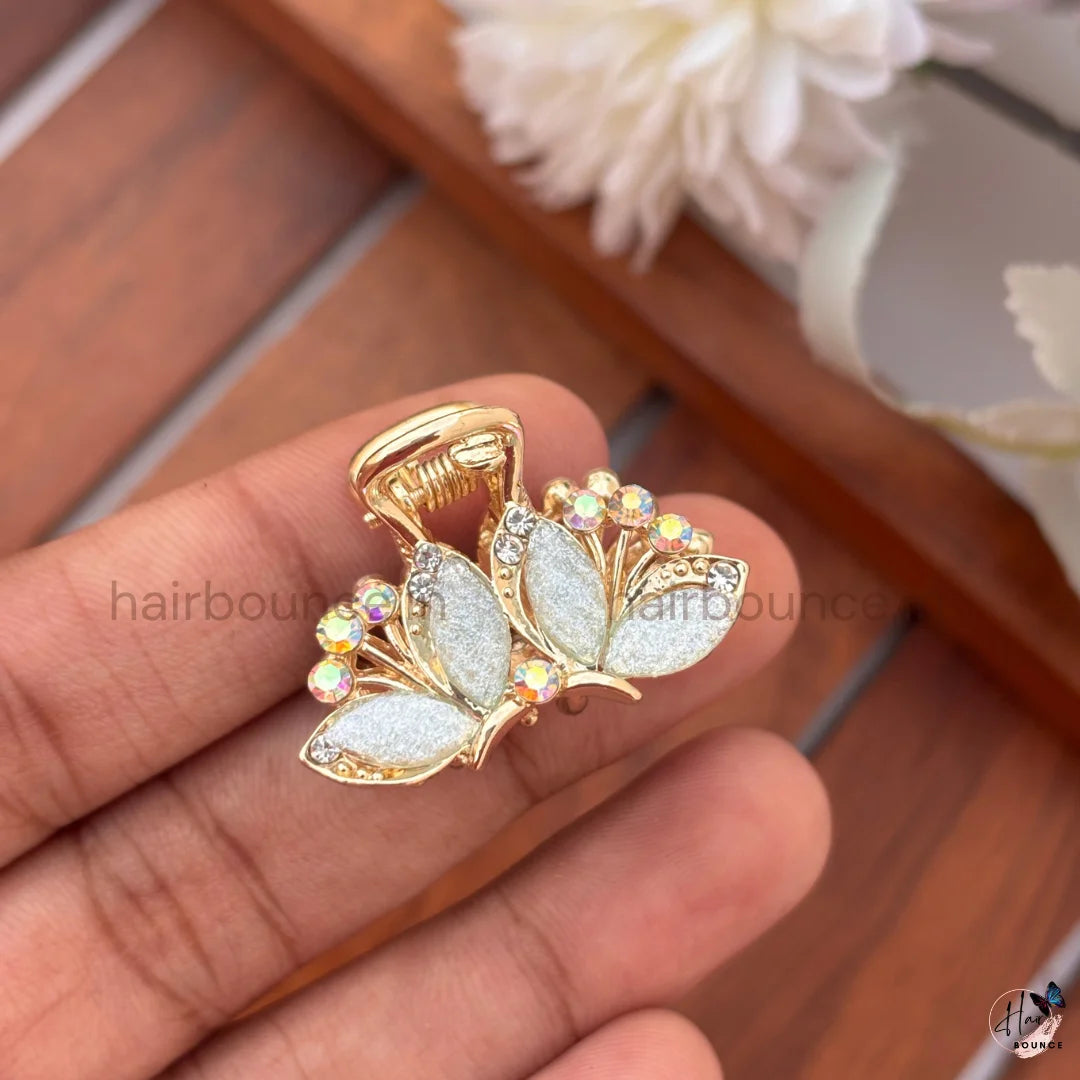 Pastel Crystal Butterfly Mini Hair Claw Clips – Pack of 6