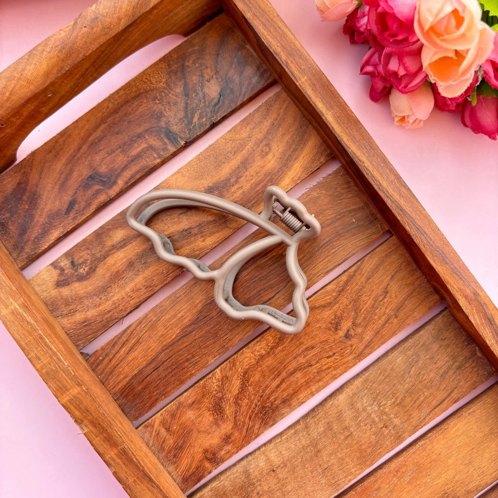 Outline Butterfly Coated Hair Claw - Medium