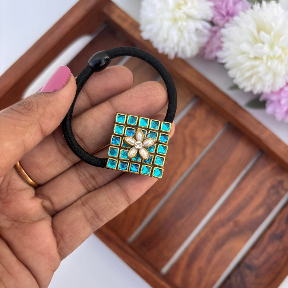 Azure Bloom Hair Tie