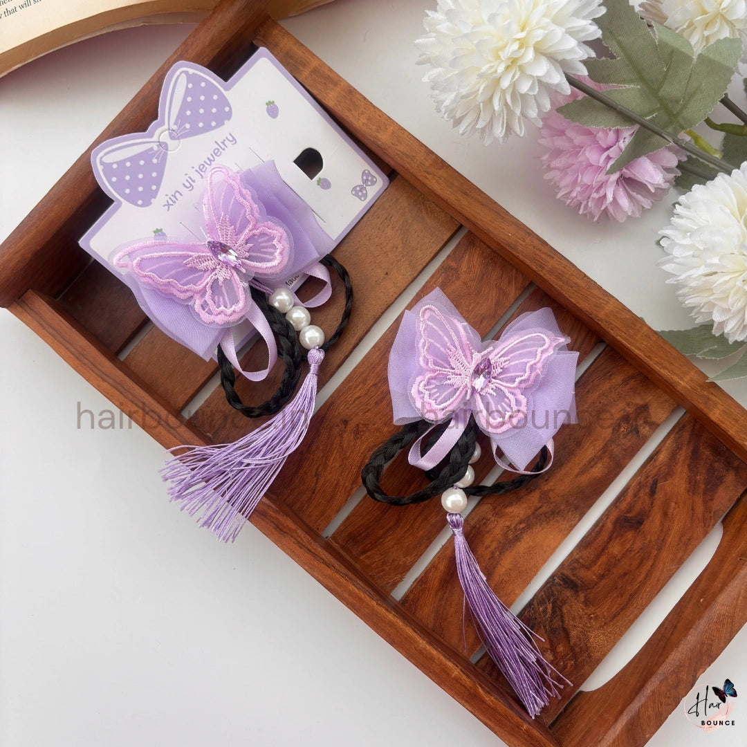 Butterfly Tassel Braid Alligator Clips – Pack of 2