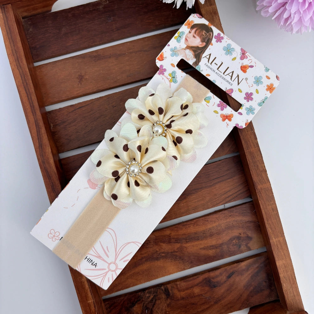 Dotted Double Flower Newborn Headband