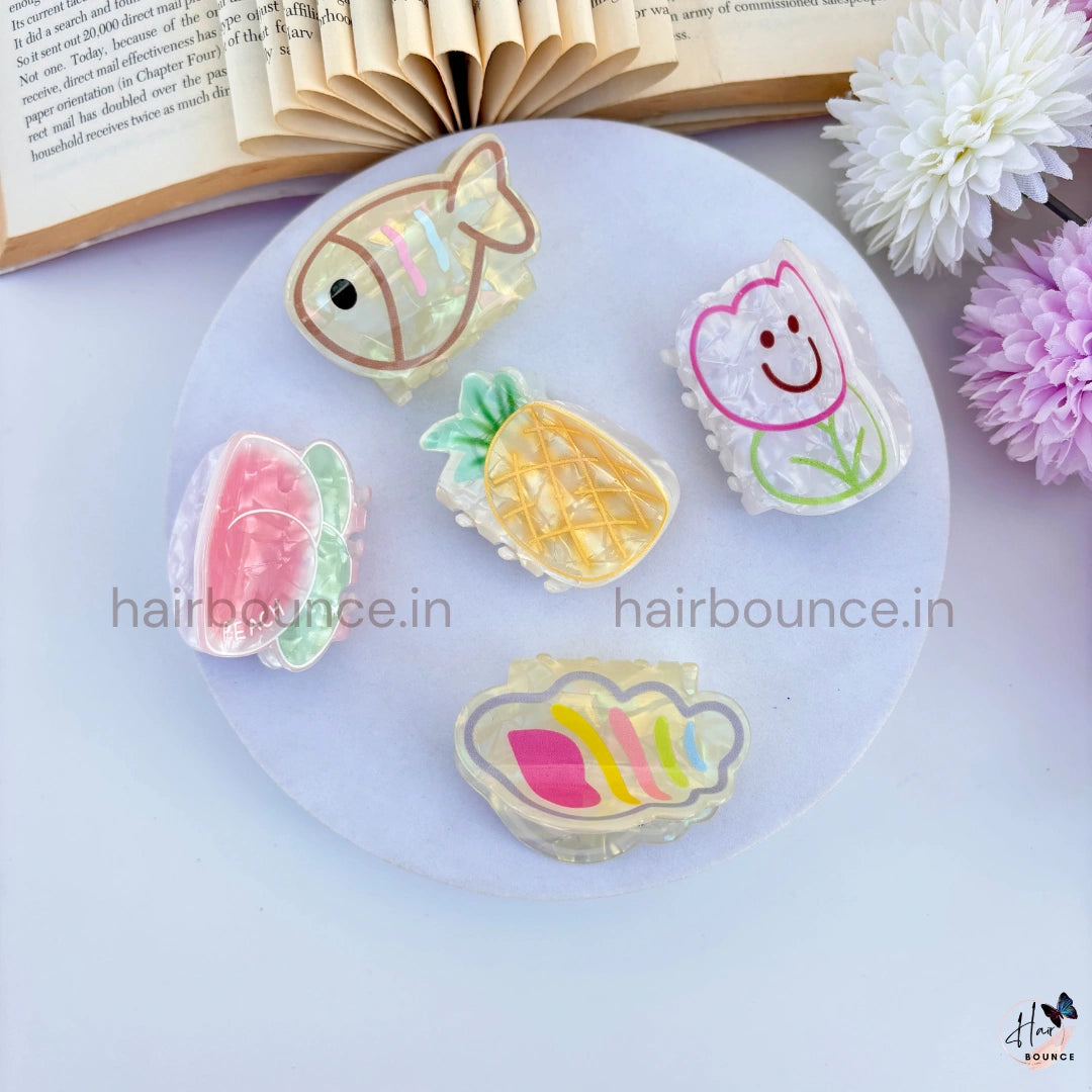 Fruity Fun Mini Hair Claw Set – Pack of 5