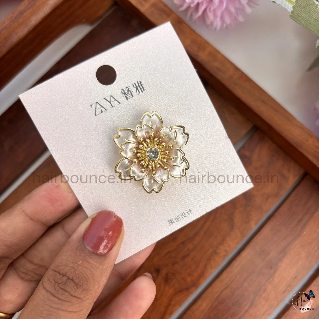 Layered Petal Flower Brooch