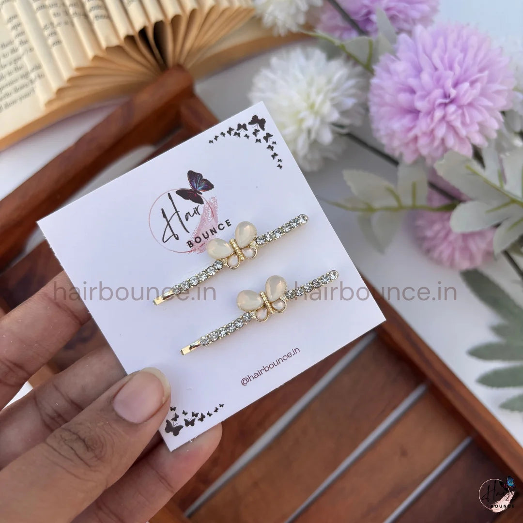 Elegant Crystal Floral Hair Pins – Pack of 2