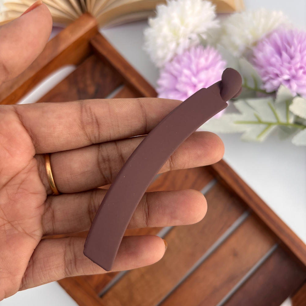 Colourful Square Banana Matte Finish Clip - Medium
