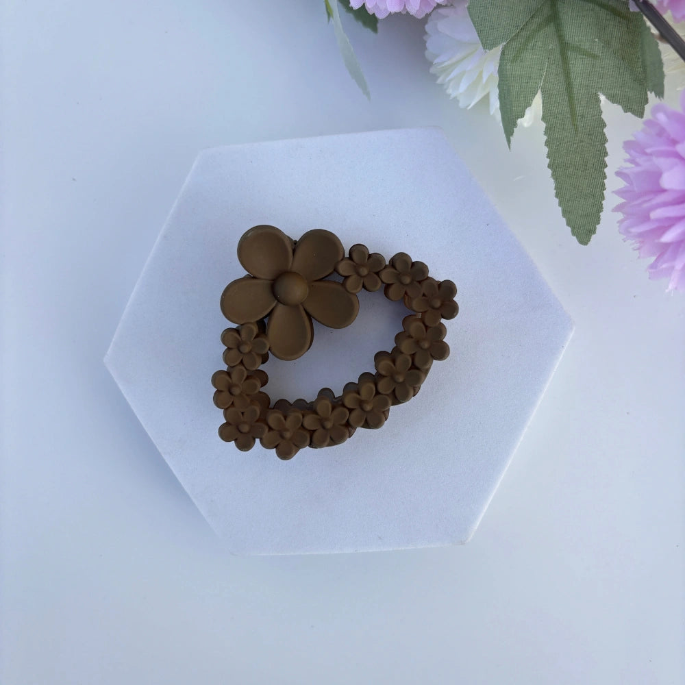 Oval Flower Hair Claw - Medium