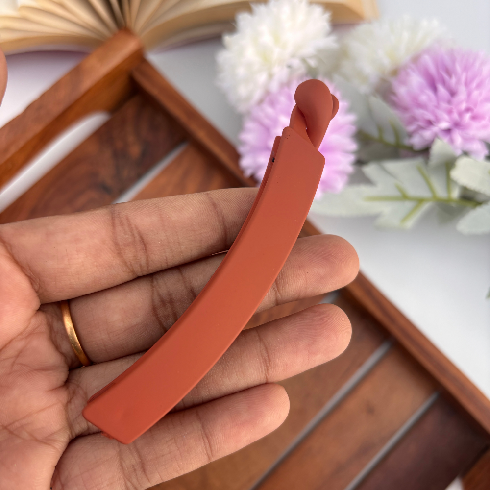 Colourful Square Banana Matte Finish Clip - Medium