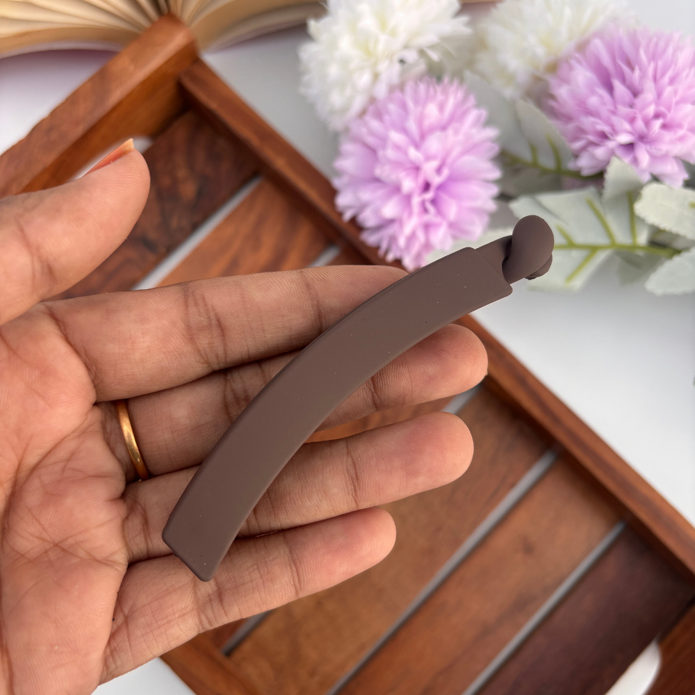 Colourful Square Banana Matte Finish Clip - Medium
