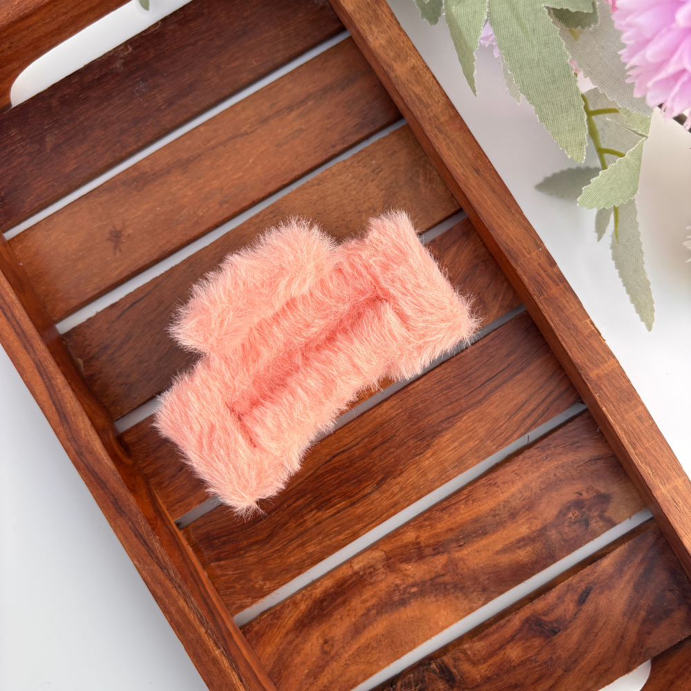 Rectangle Fur Hair Claw - Large