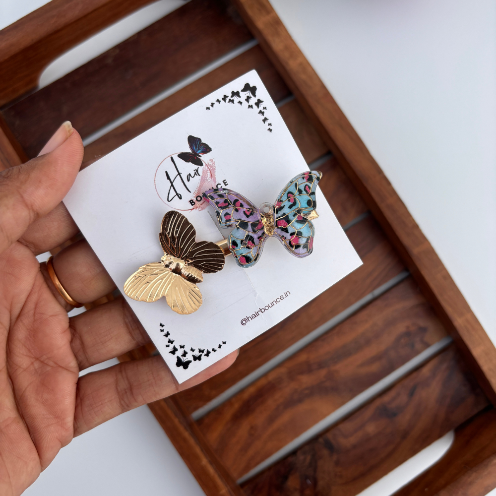 Twin Bloom Butterfly Clip