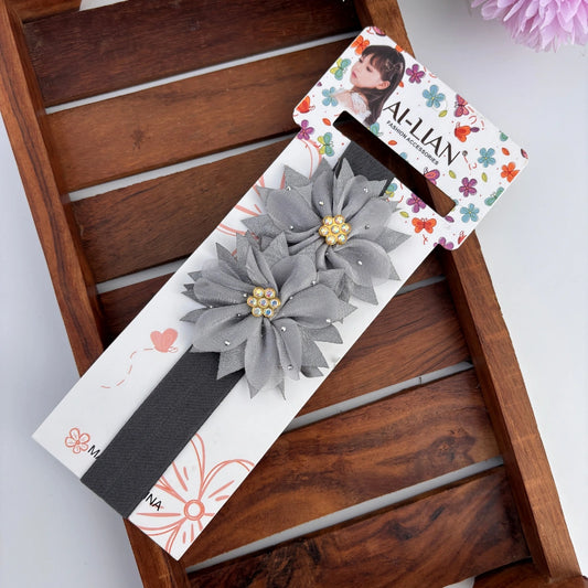 Sharp Edge Double Flower Newborn Headband