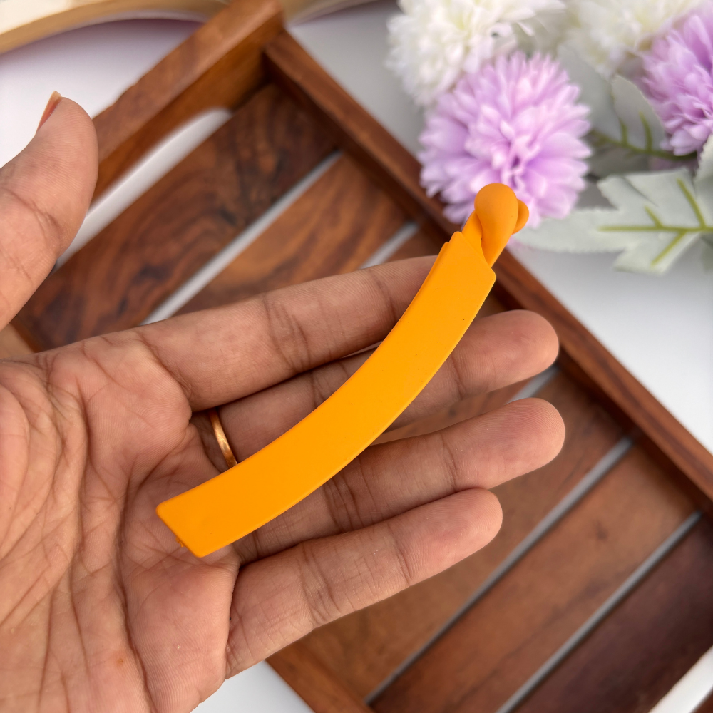 Colourful Square Banana Matte Finish Clip - Medium
