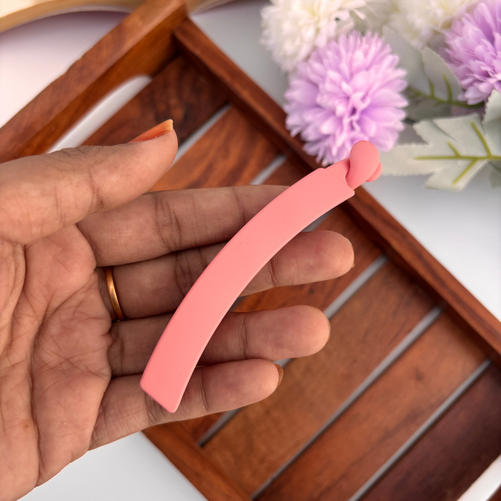 Colourful Square Banana Matte Finish Clip - Medium