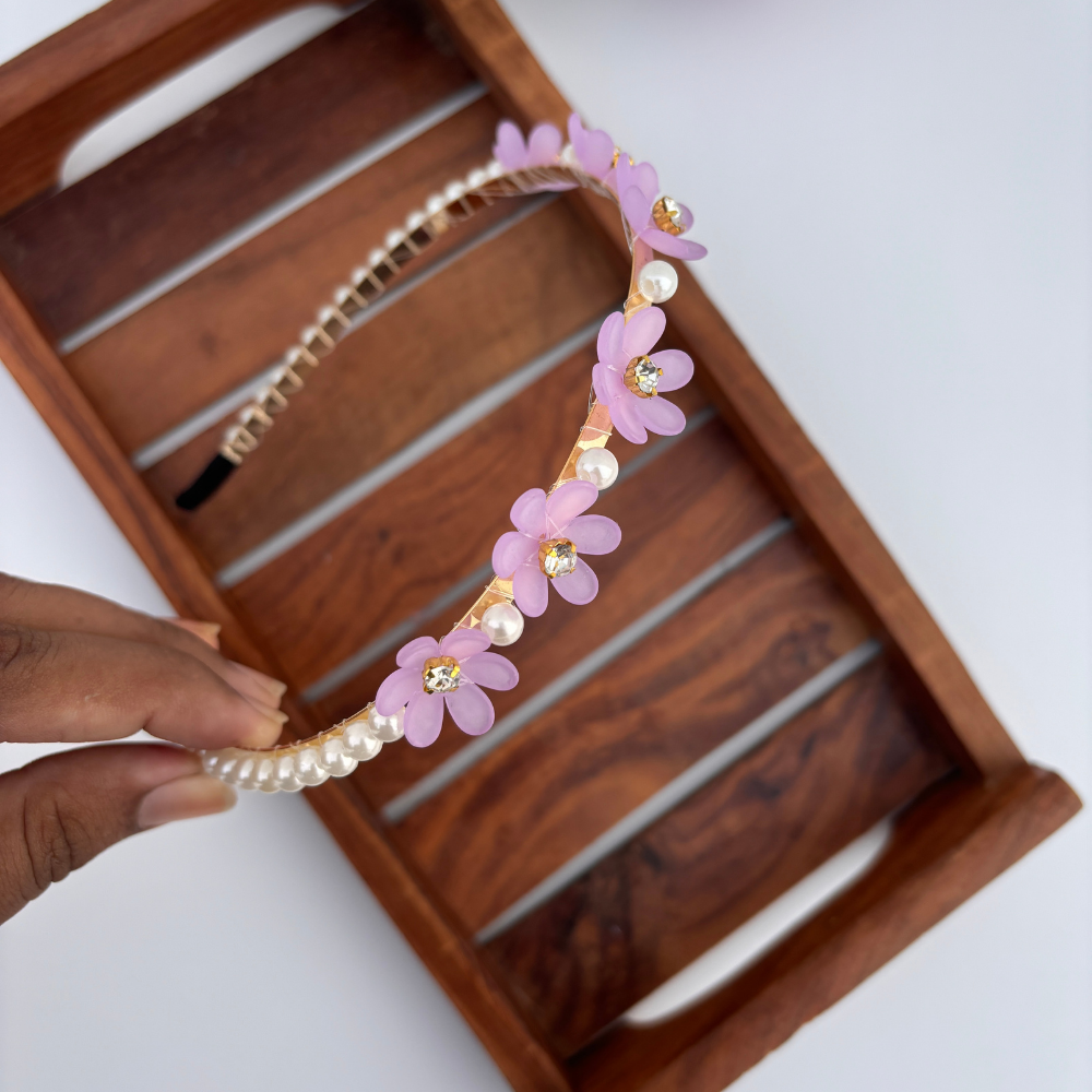 Frosted Daisy Pearl Hairband
