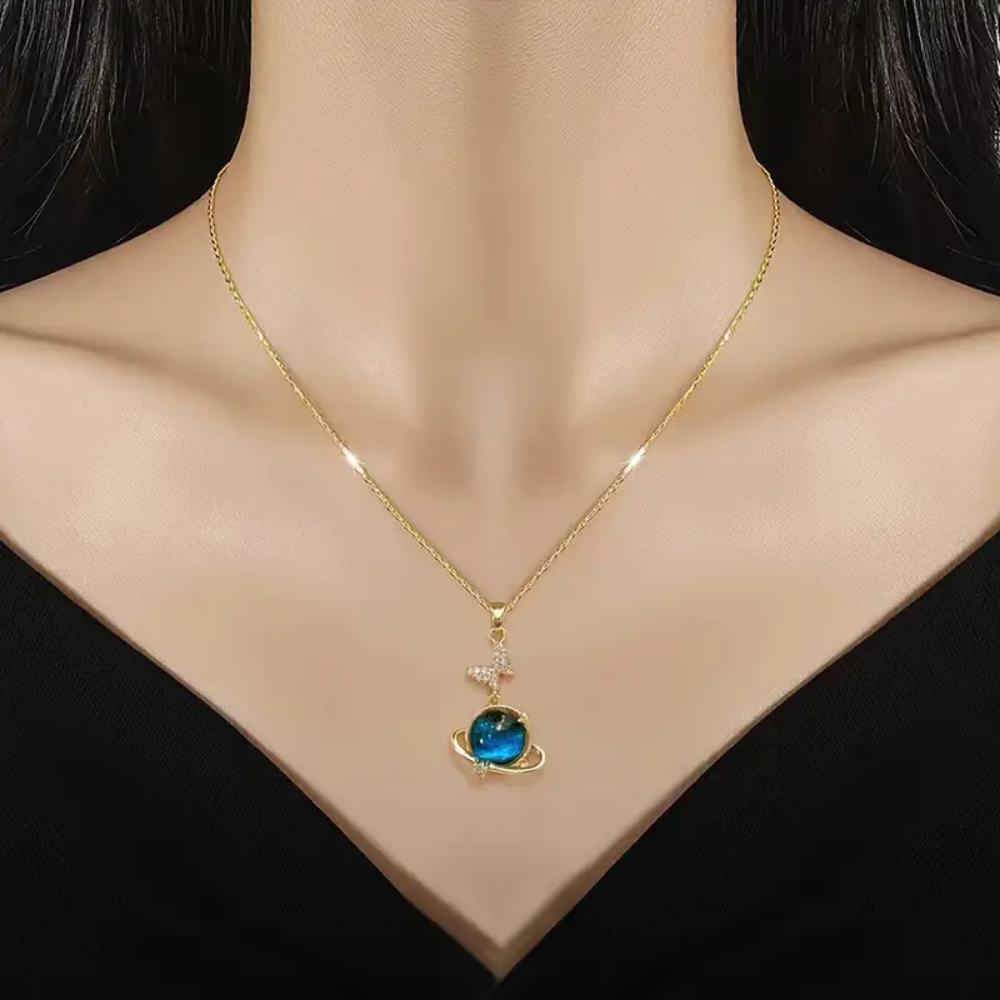 Butterfly Saturn Necklace