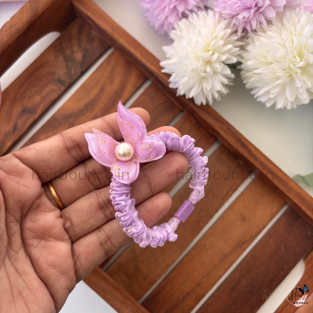 Butterfly Pearl Organza Scrunchie