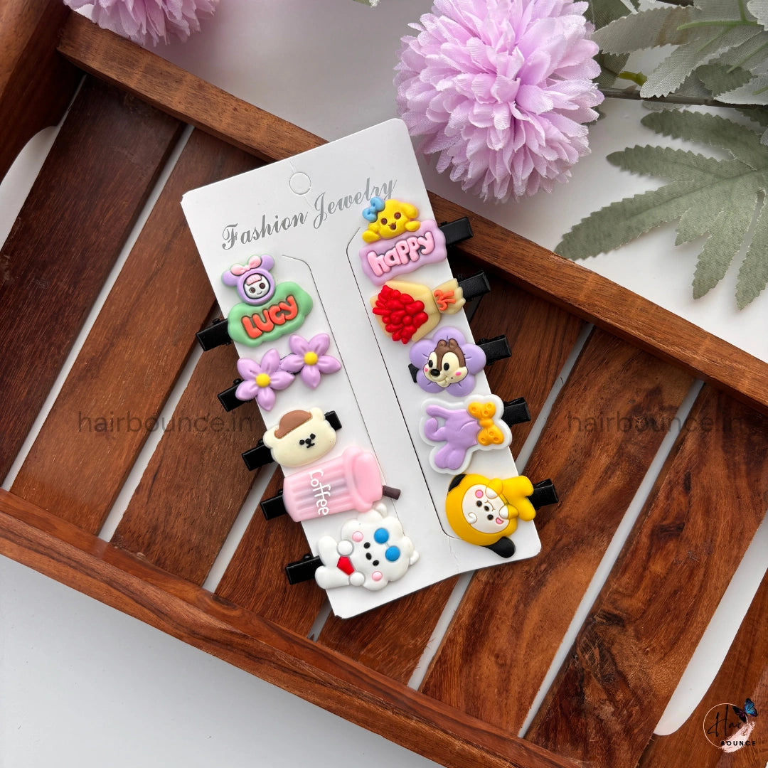 Rainbow Playtime Kids Hair Clip Set