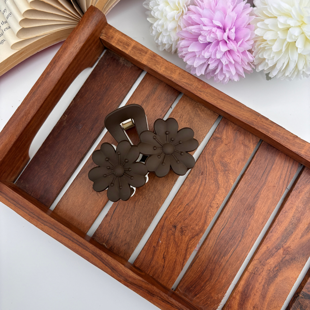 Dual Colour Twin Daisy Hair Claw - Large