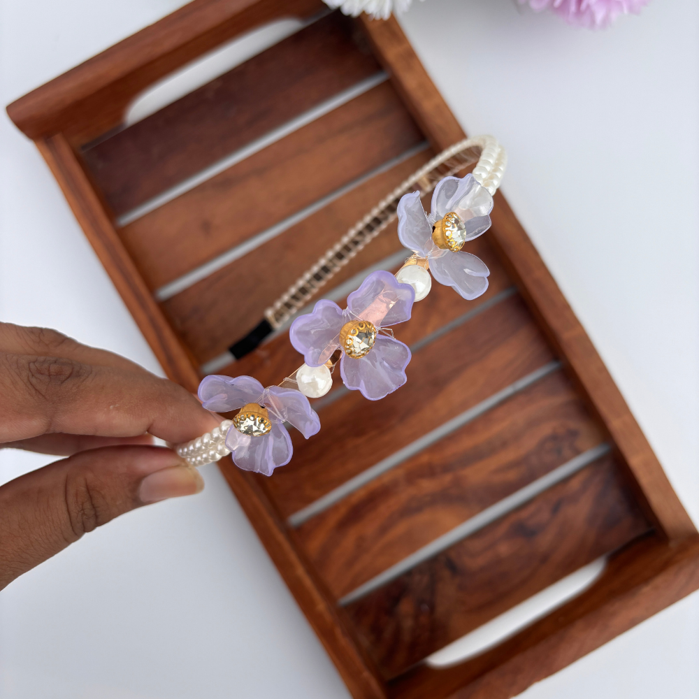 Crystal Bloom Pearl Hairband