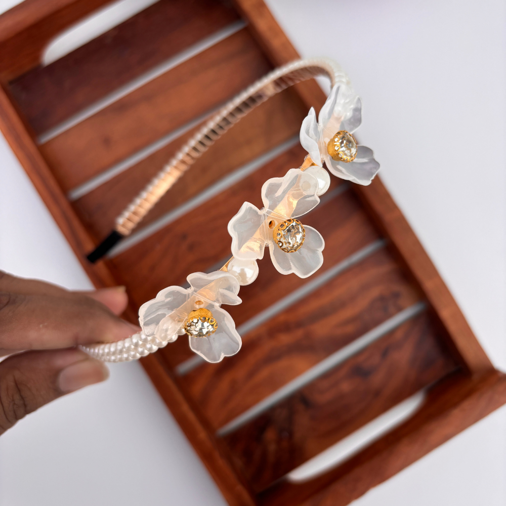 Crystal Bloom Pearl Hairband