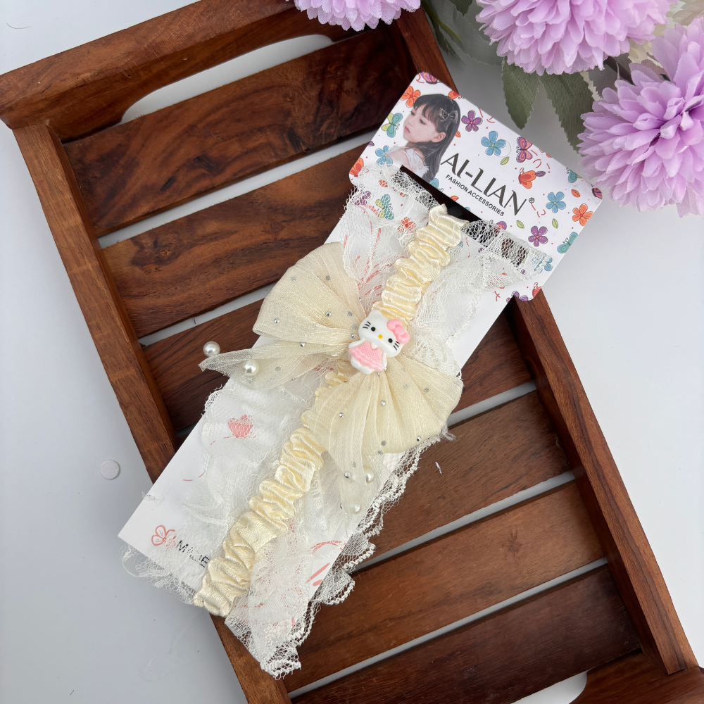 Pearl Kitty Charm Baby Headband