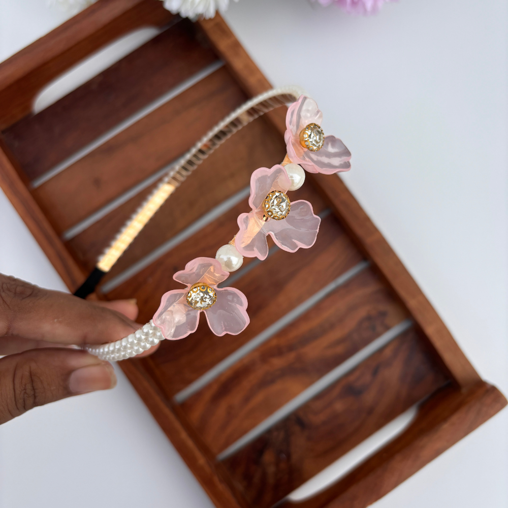 Crystal Bloom Pearl Hairband