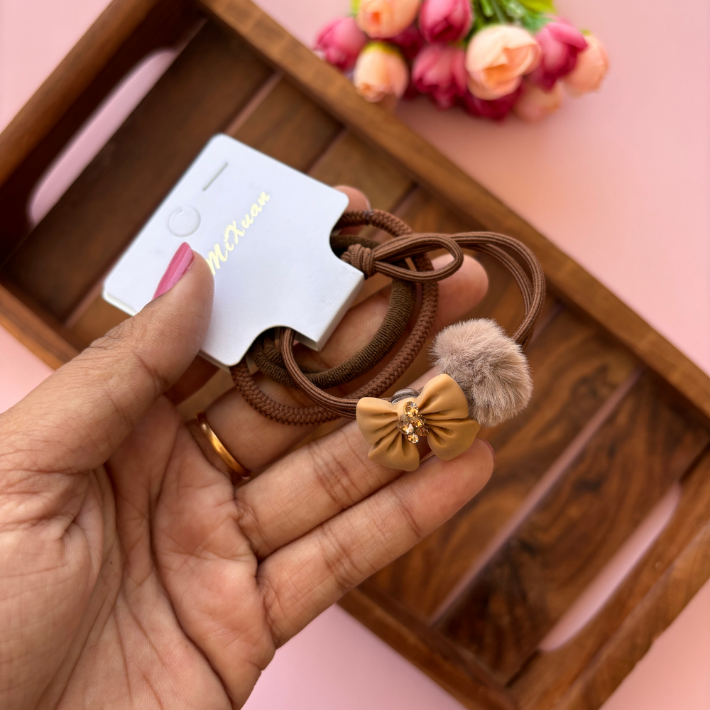 Bow Stone Rubber Band - Pack of 3